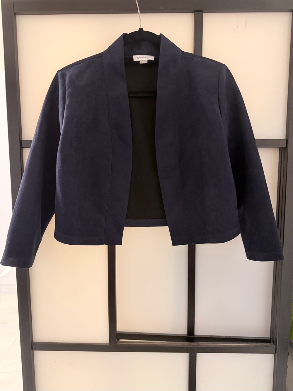 Calvin Klein Navy Blue Brushed Velvet Jacket Size Medium